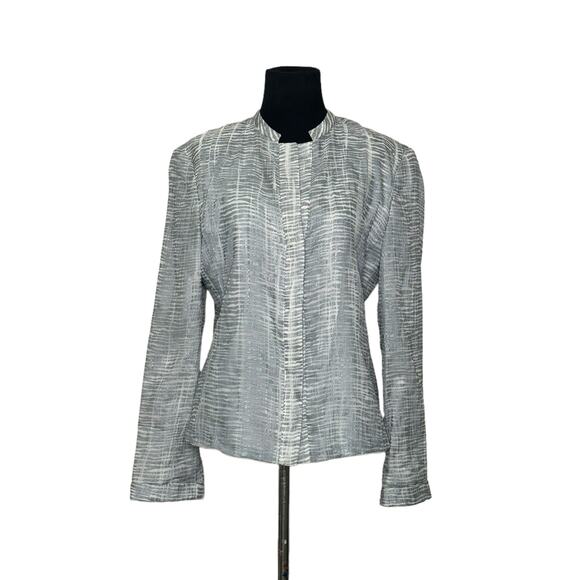 Giorgio Armani Silk Silver Long Sleeves Blazer Size 40 - US Small